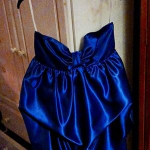 Strapless sapphire bubble dress,  one of a kind from a small fashion show.